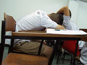 Sleeping when studying - Nakhon Sawan, Thailand