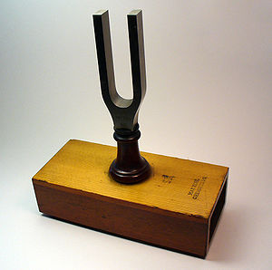 Tuning fork (Diapason) on resonance box, by Ma...