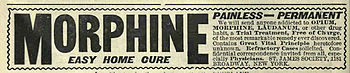 Advertisement for curing morphine addictions f...